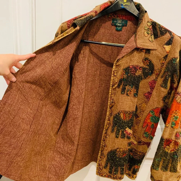 Orvis Jacket Size Medium Elephant Design Cotton Vintage RARE Quirky - Picture 11 of 12